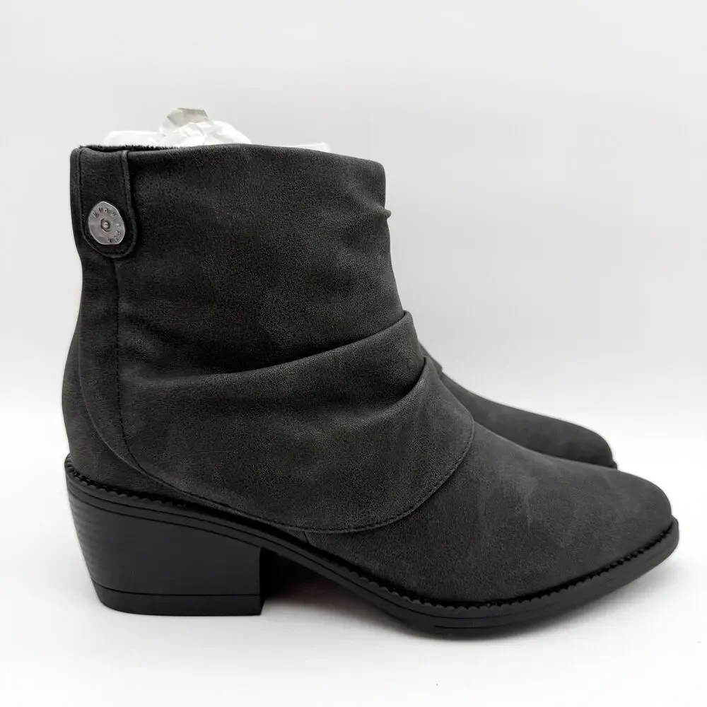 Blowfish Malibu Womens Riley Ankle Bootie US 10 M EU 40.5 Black Vegan Suede NIB